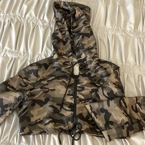 Cropped Camo Hoodie